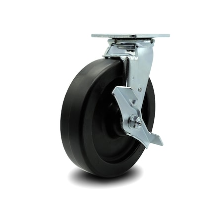 Service Caster 8 Inch Polyolefin Swivel Caster with Ball Bearing and Brake SCC-30CS820-POB-TLB